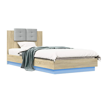 Bed Frame with Headboard Sonoma Oak Engineered Wood
