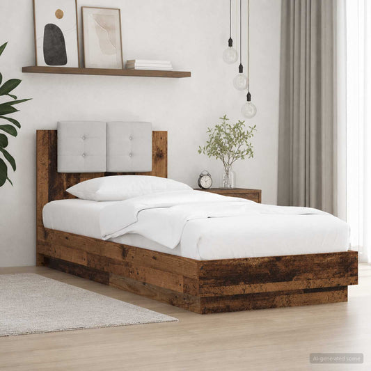 Bed Frame with Headboard Old Wood Engineered Wood