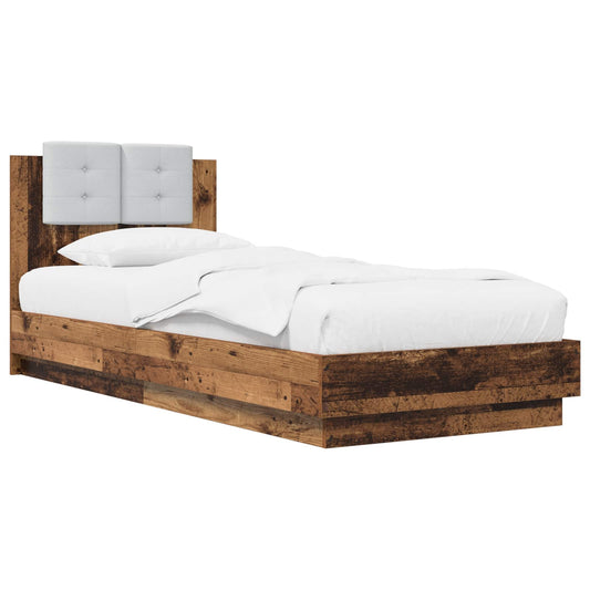 Bed Frame with Headboard Old Wood Engineered Wood