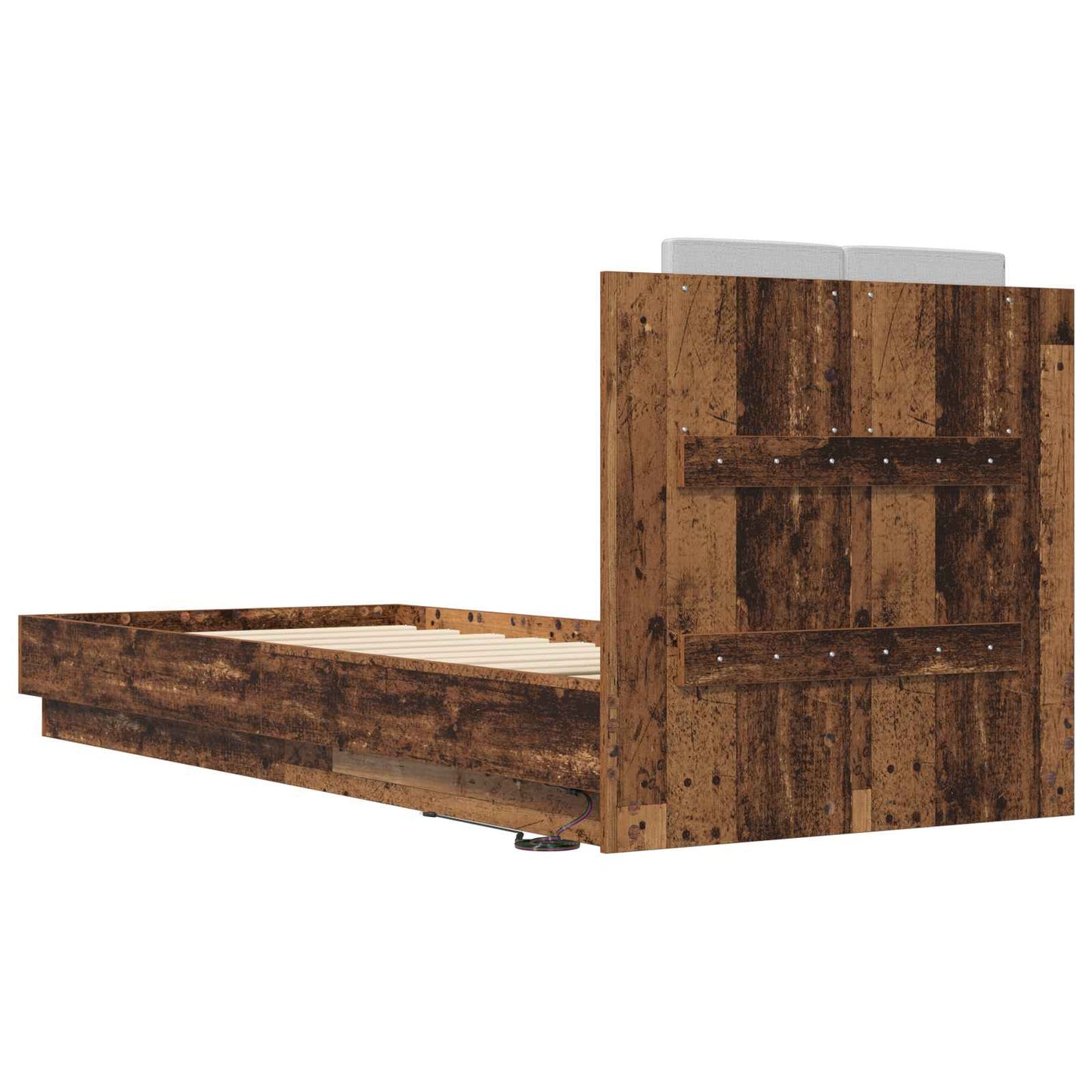 Bed Frame with Headboard Old Wood Engineered Wood