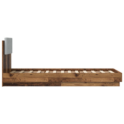 Bed Frame with Headboard Old Wood Engineered Wood