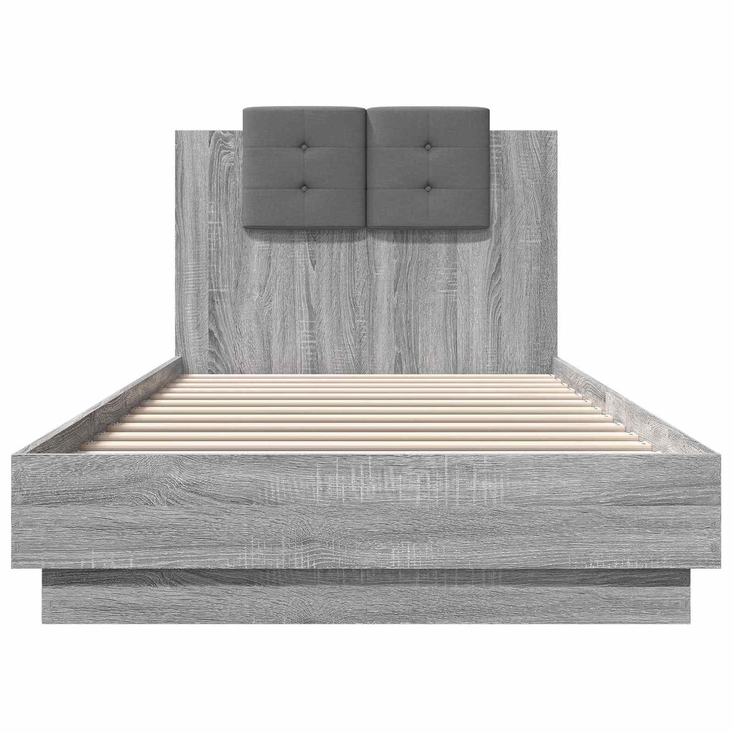 Bed Frame with Headboard Grey Sonoma Engineered Wood