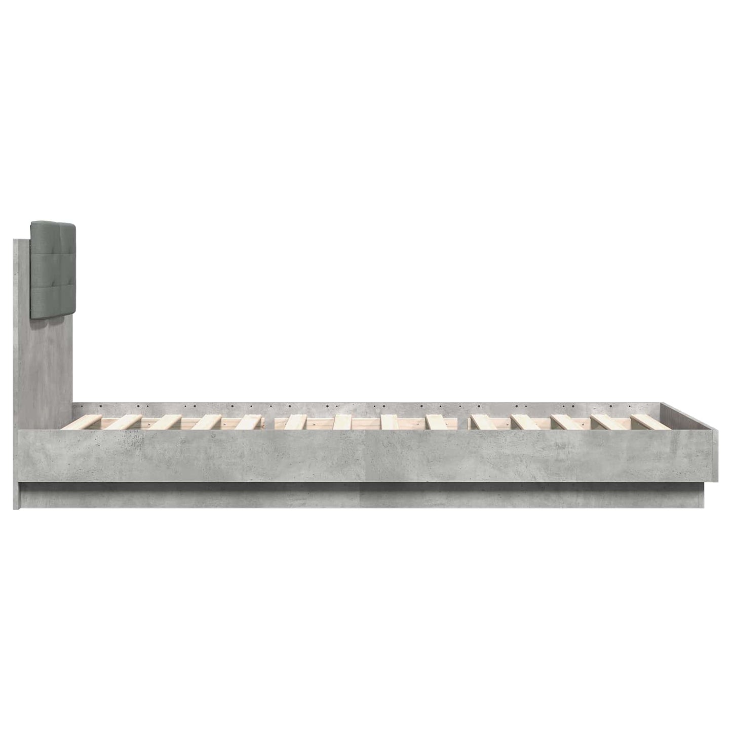 Bed Frame with Headboard Concrete Grey Engineered Wood