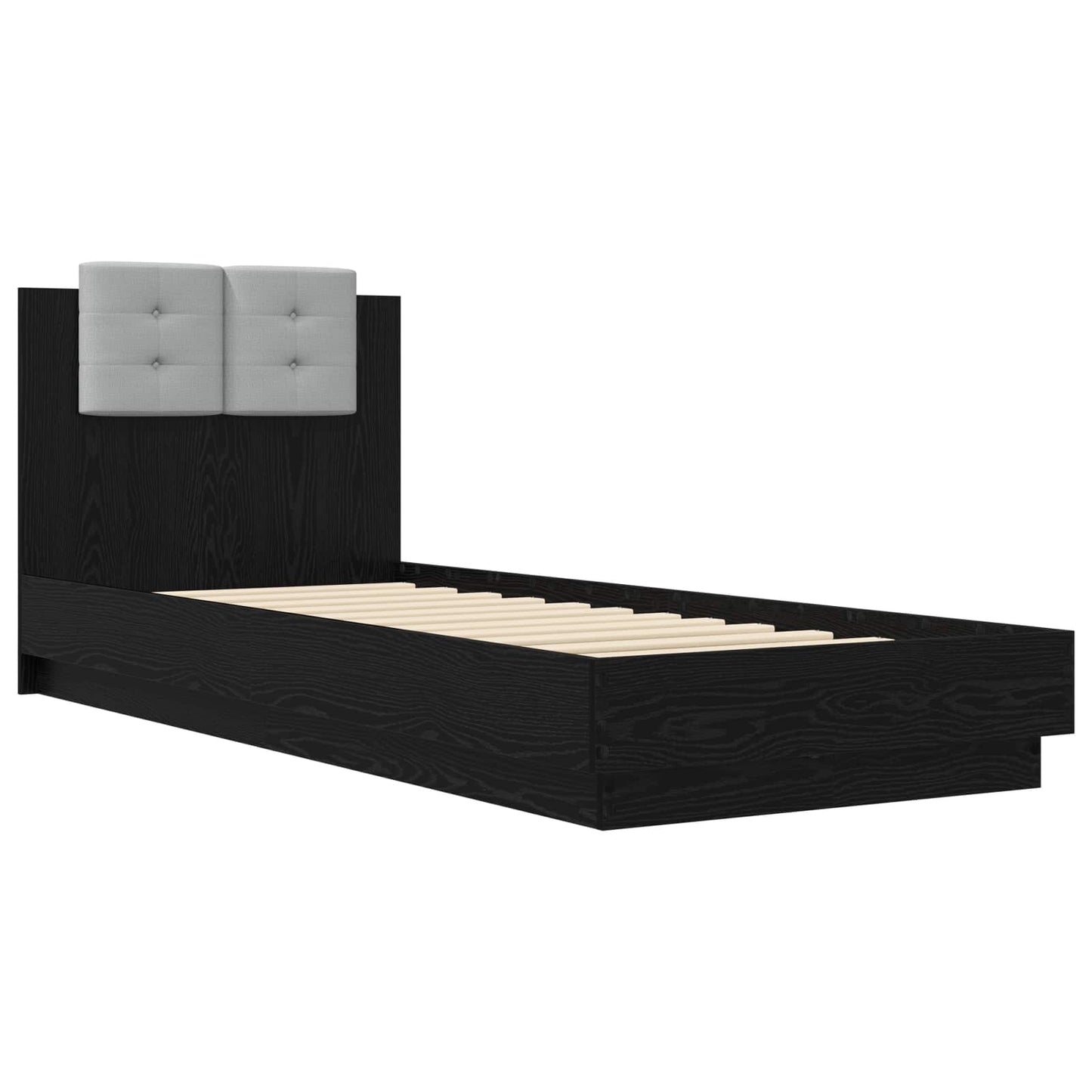 Bed Frame with Headboard Black Oak Engineered Wood