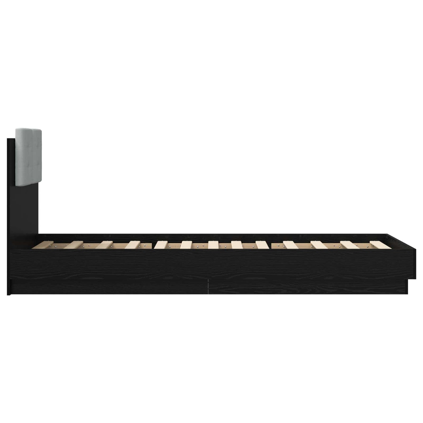 Bed Frame with Headboard Black Oak Engineered Wood