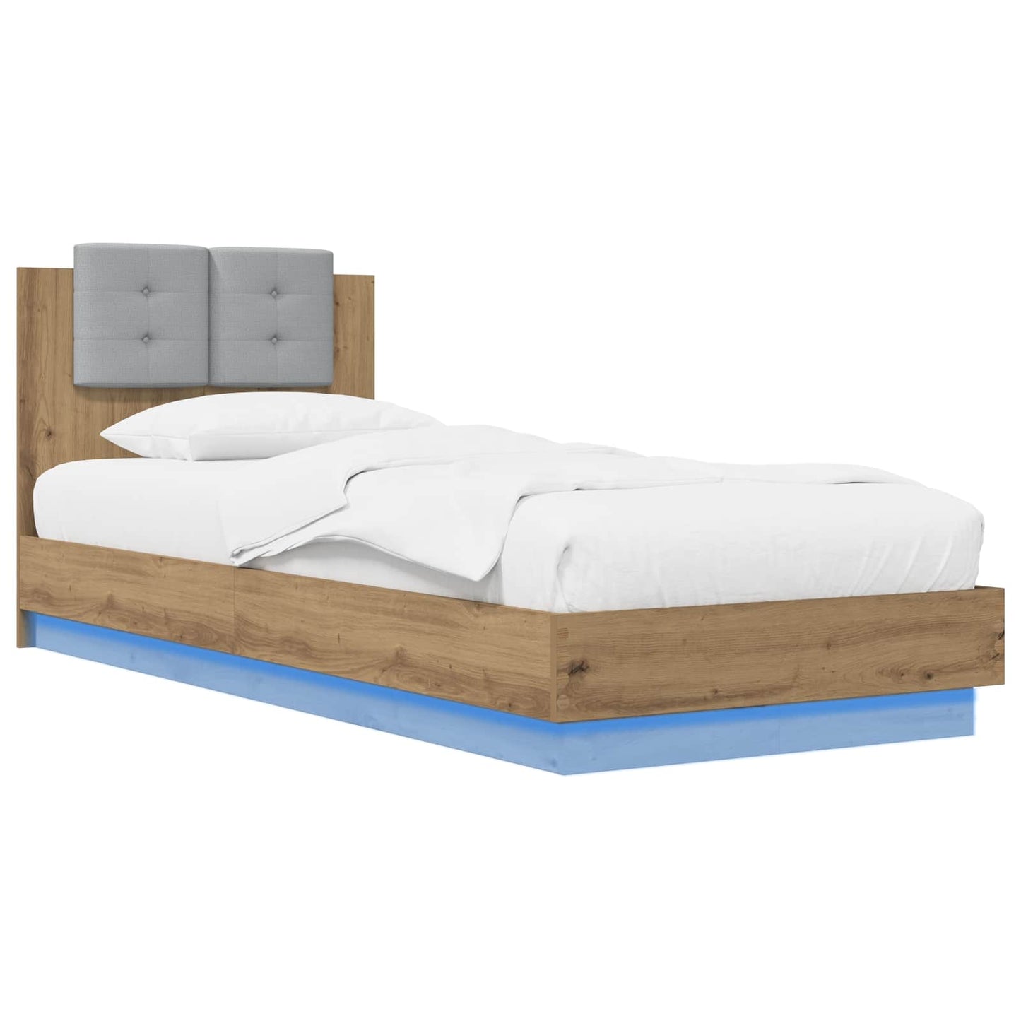 Bed Frame with Headboard Artisian Oak Engineered Wood