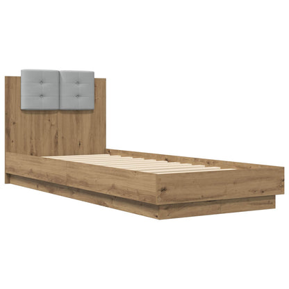 Bed Frame with Headboard Artisian Oak Engineered Wood