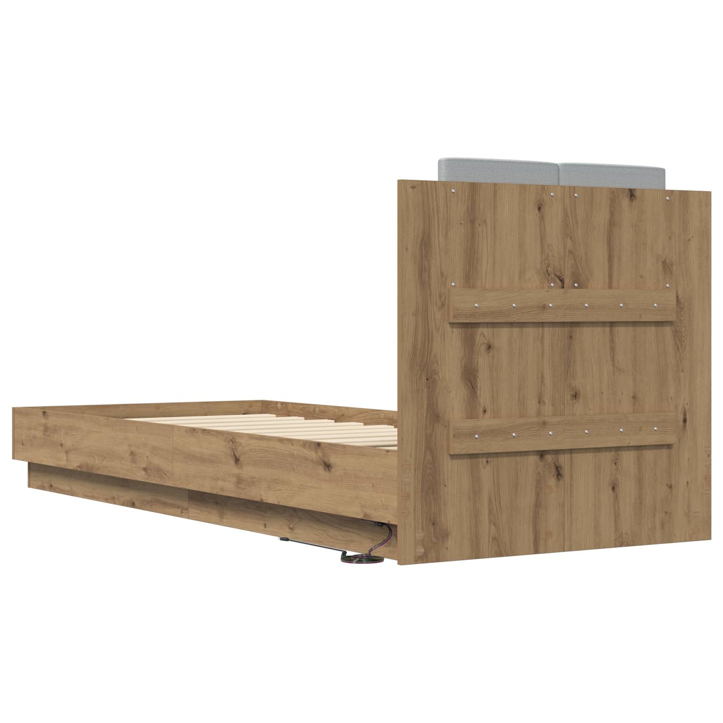 Bed Frame with Headboard Artisian Oak Engineered Wood