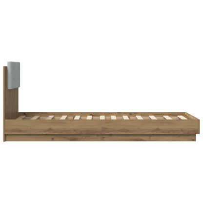Bed Frame with Headboard Artisian Oak Engineered Wood