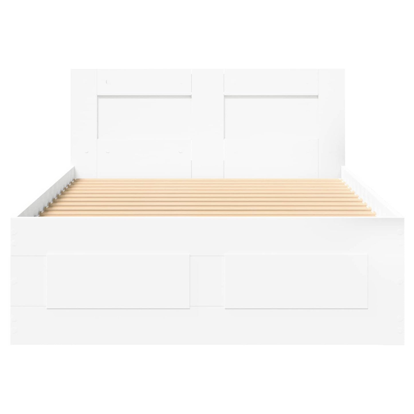Bed Frame with Drawer with Storage 2 pcs White Engineered Wood