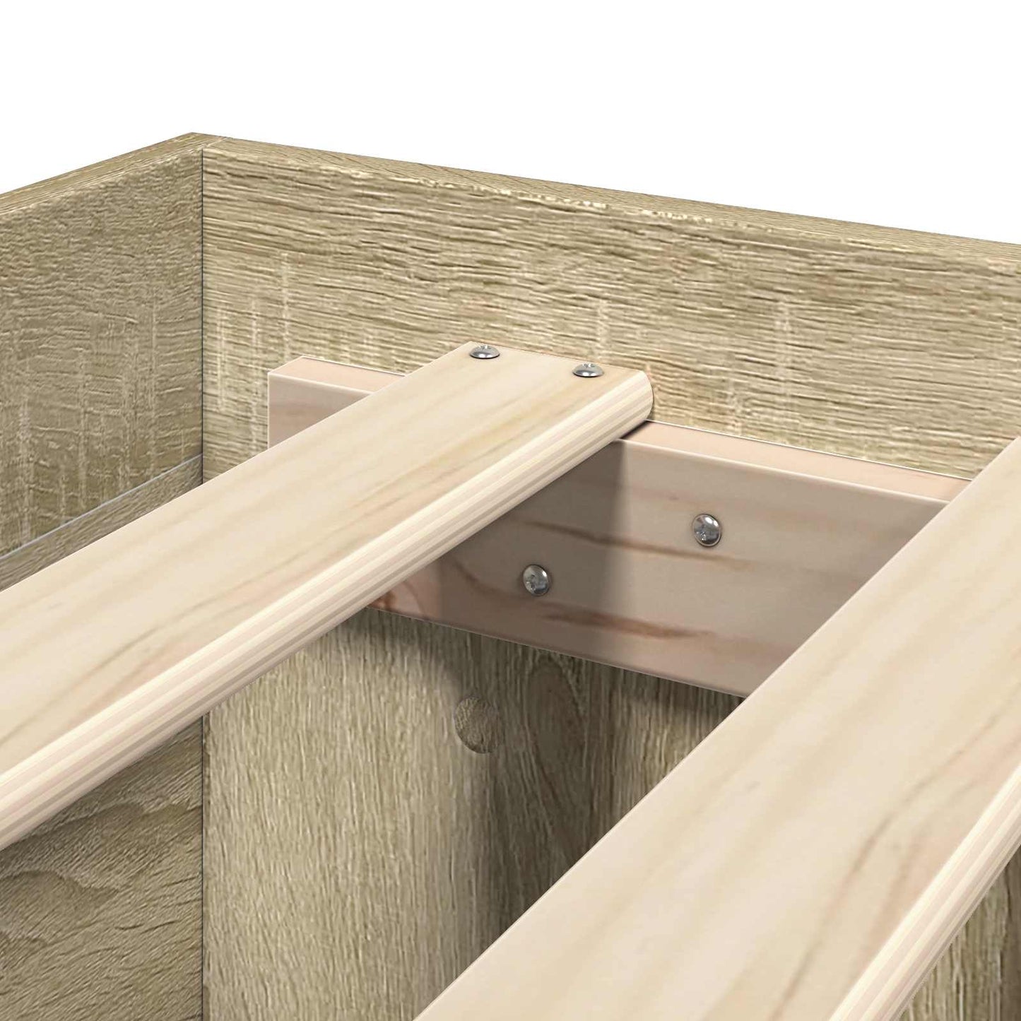 Bed Frame with Drawer 2 pcs Sonoma Oak Engineered Wood