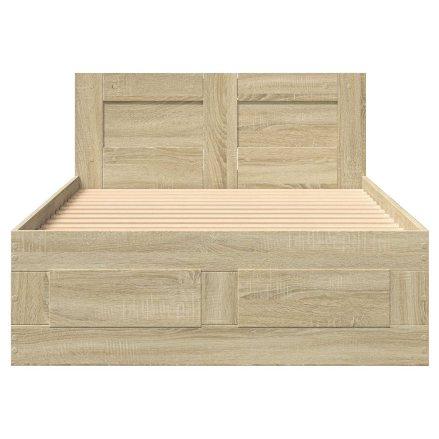 Bed Frame with Drawer 2 pcs Sonoma Oak Engineered Wood