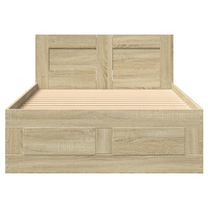 Bed Frame with Drawer 2 pcs Sonoma Oak Engineered Wood