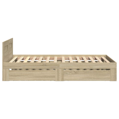 Bed Frame with Drawer 2 pcs Sonoma Oak Engineered Wood