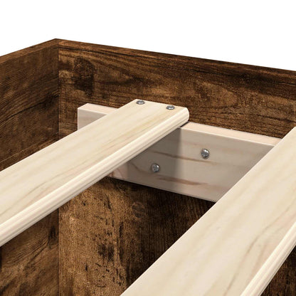 Bed Frame with Drawer 2 pcs Smoked Oak Engineered Wood