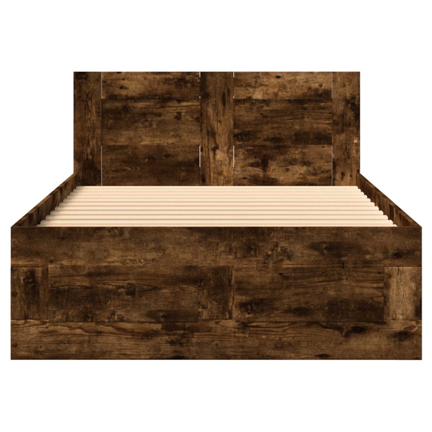 Bed Frame with Drawer 2 pcs Smoked Oak Engineered Wood