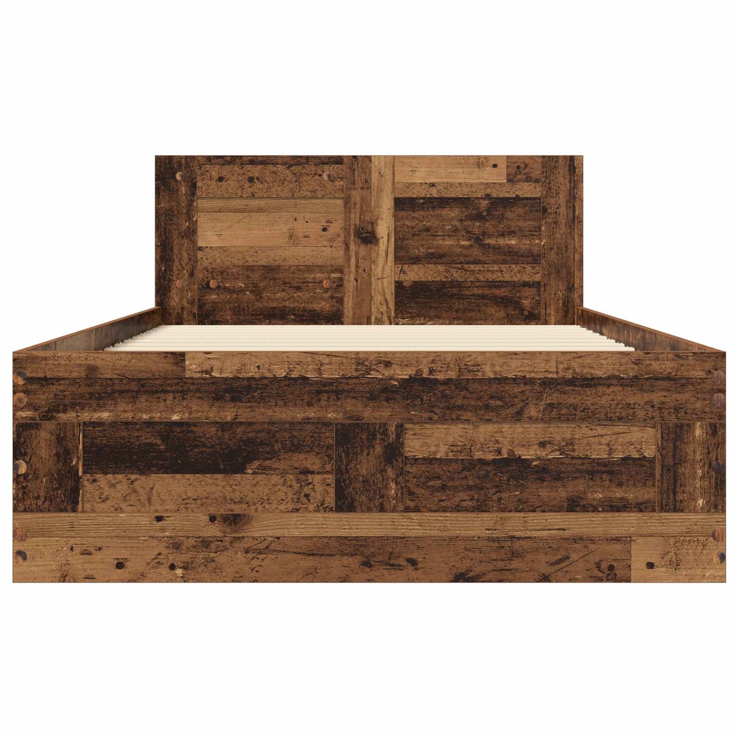 Bed Frame with Drawer 2 pcs Old Wood Engineered Wood