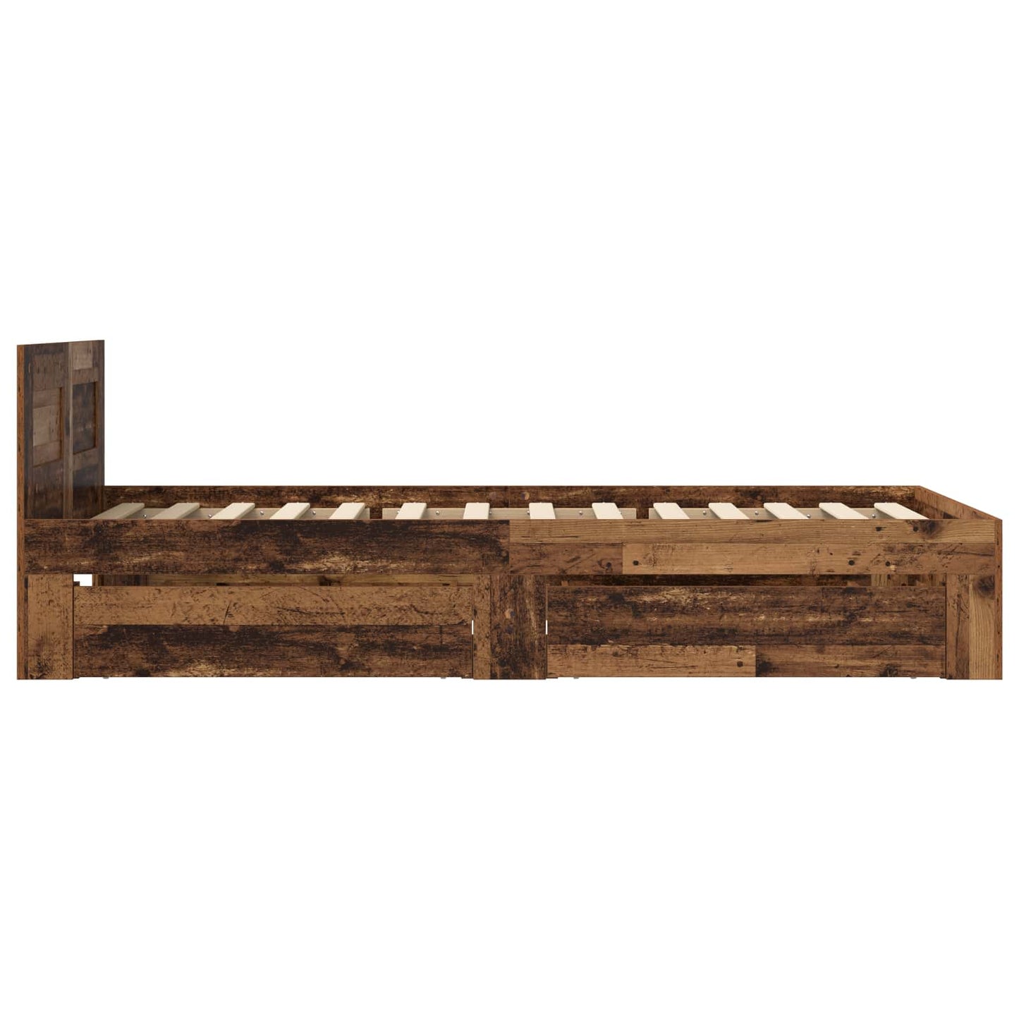Bed Frame with Drawer 2 pcs Old Wood Engineered Wood