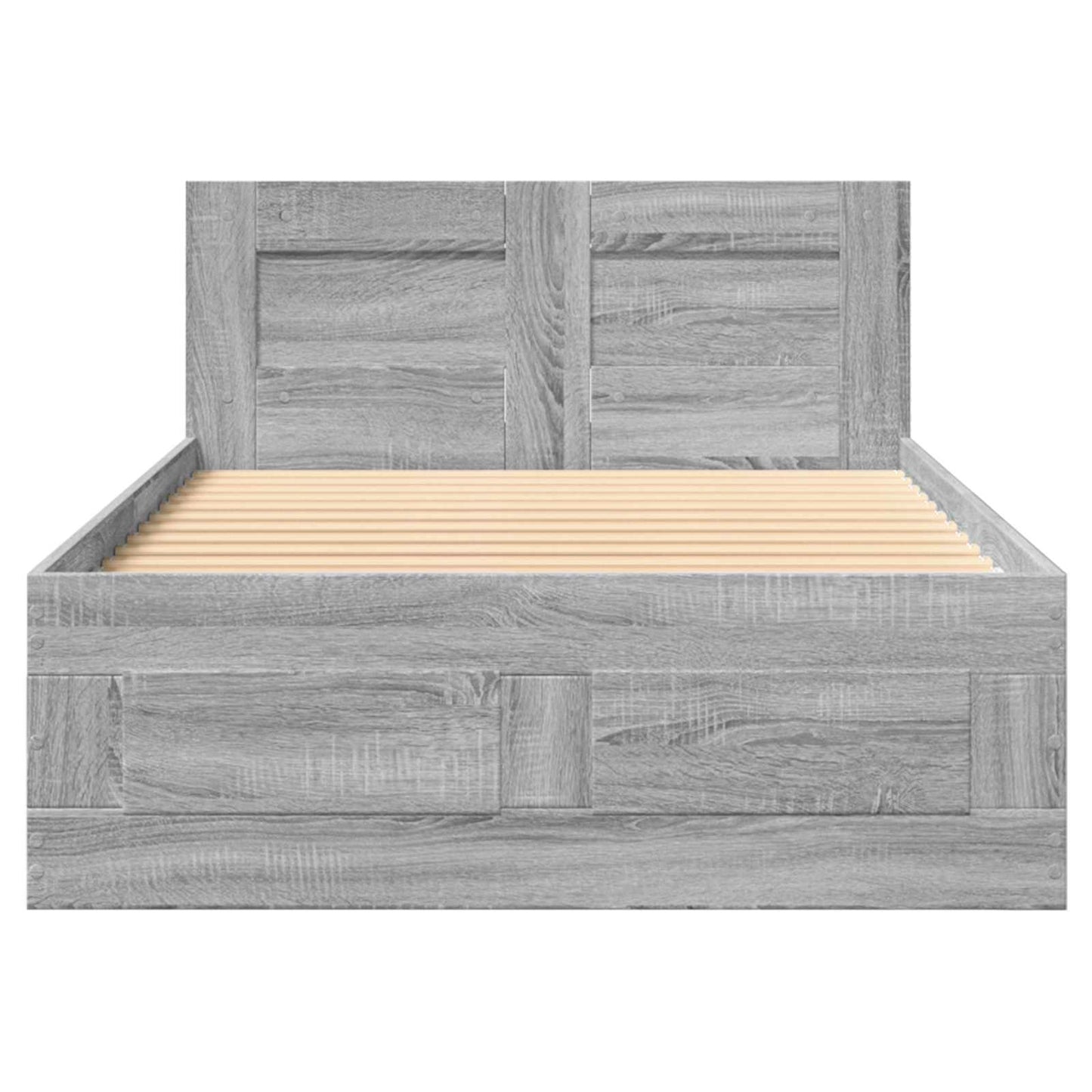 Bed Frame with Drawer 2 pcs Grey Sonoma Engineered Wood