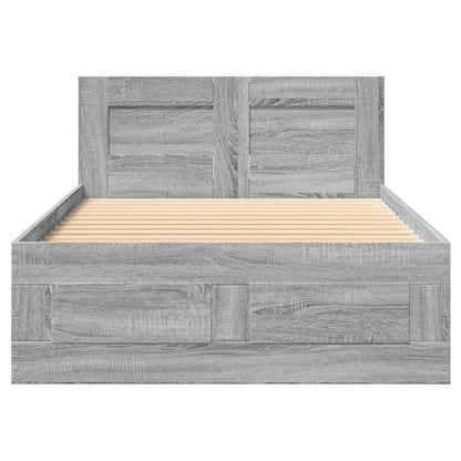 Bed Frame with Drawer 2 pcs Grey Sonoma Engineered Wood