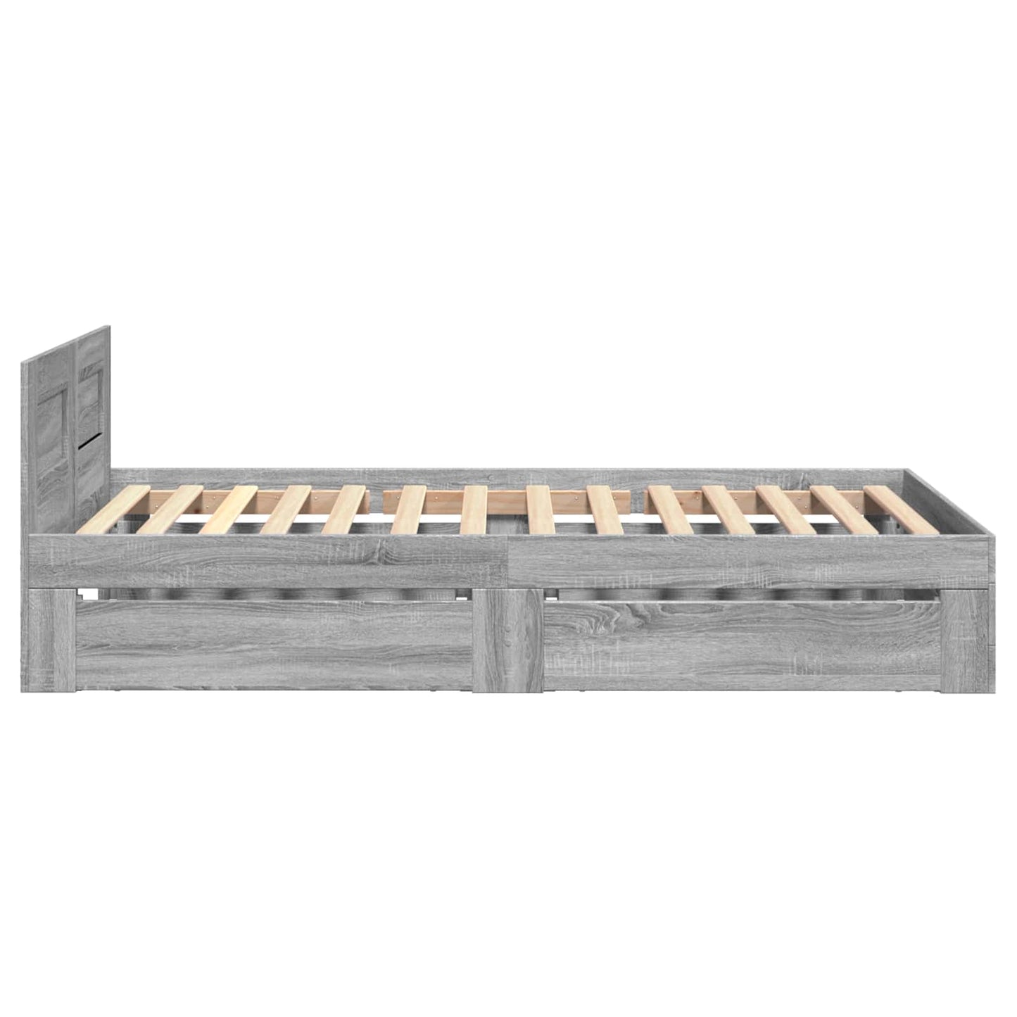 Bed Frame with Drawer 2 pcs Grey Sonoma Engineered Wood