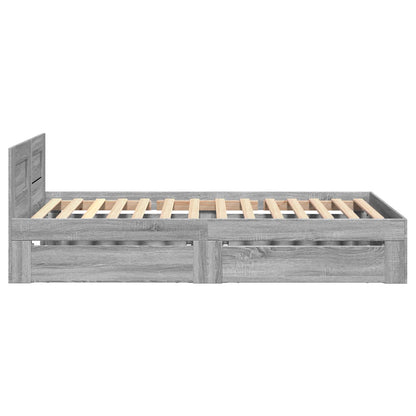 Bed Frame with Drawer 2 pcs Grey Sonoma Engineered Wood