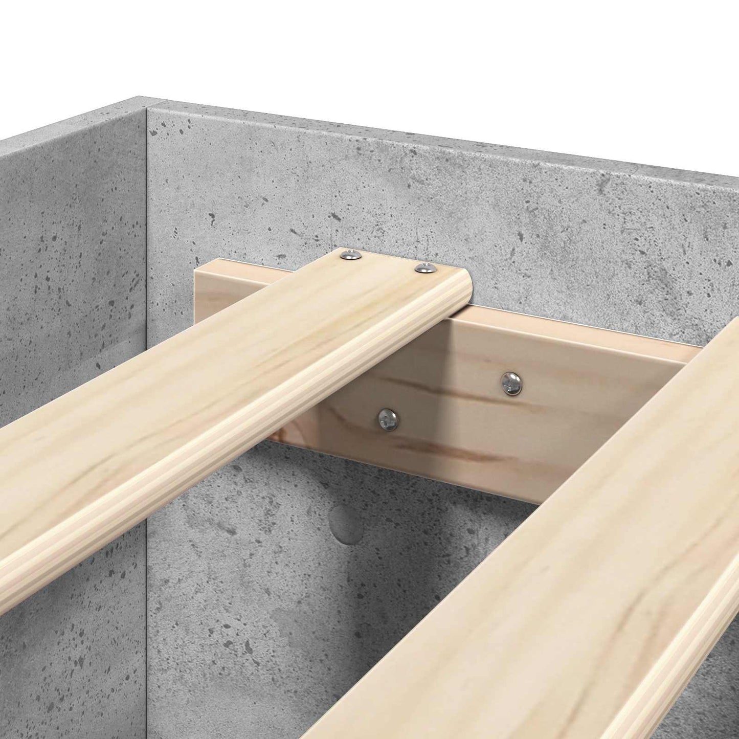 Bed Frame with Drawer 2 pcs Concrete Grey Engineered Wood