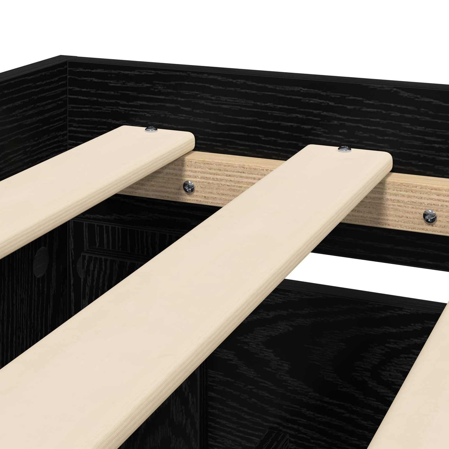 Bed Frame with Drawer 2 pcs Black Oak Engineered Wood