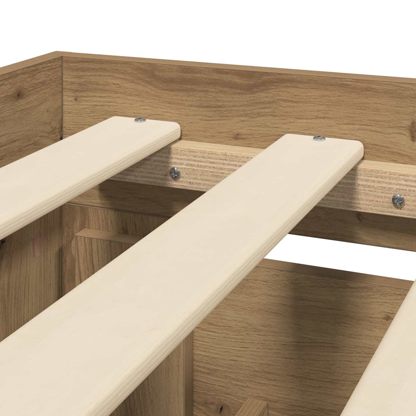Bed Frame with Drawer 2 pcs Artisian Oak Engineered Wood