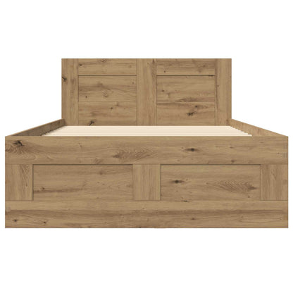 Bed Frame with Drawer 2 pcs Artisian Oak Engineered Wood