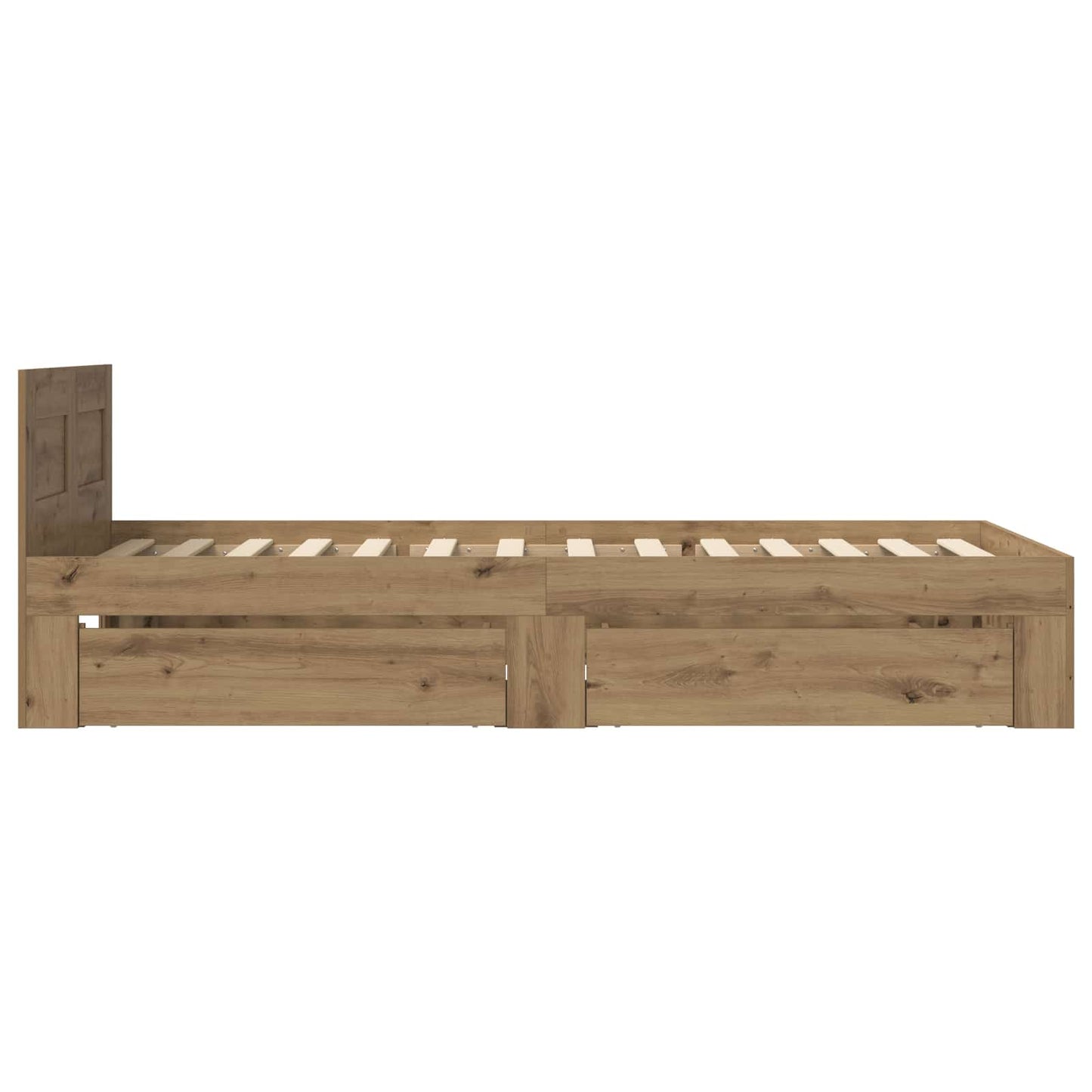 Bed Frame with Drawer 2 pcs Artisian Oak Engineered Wood