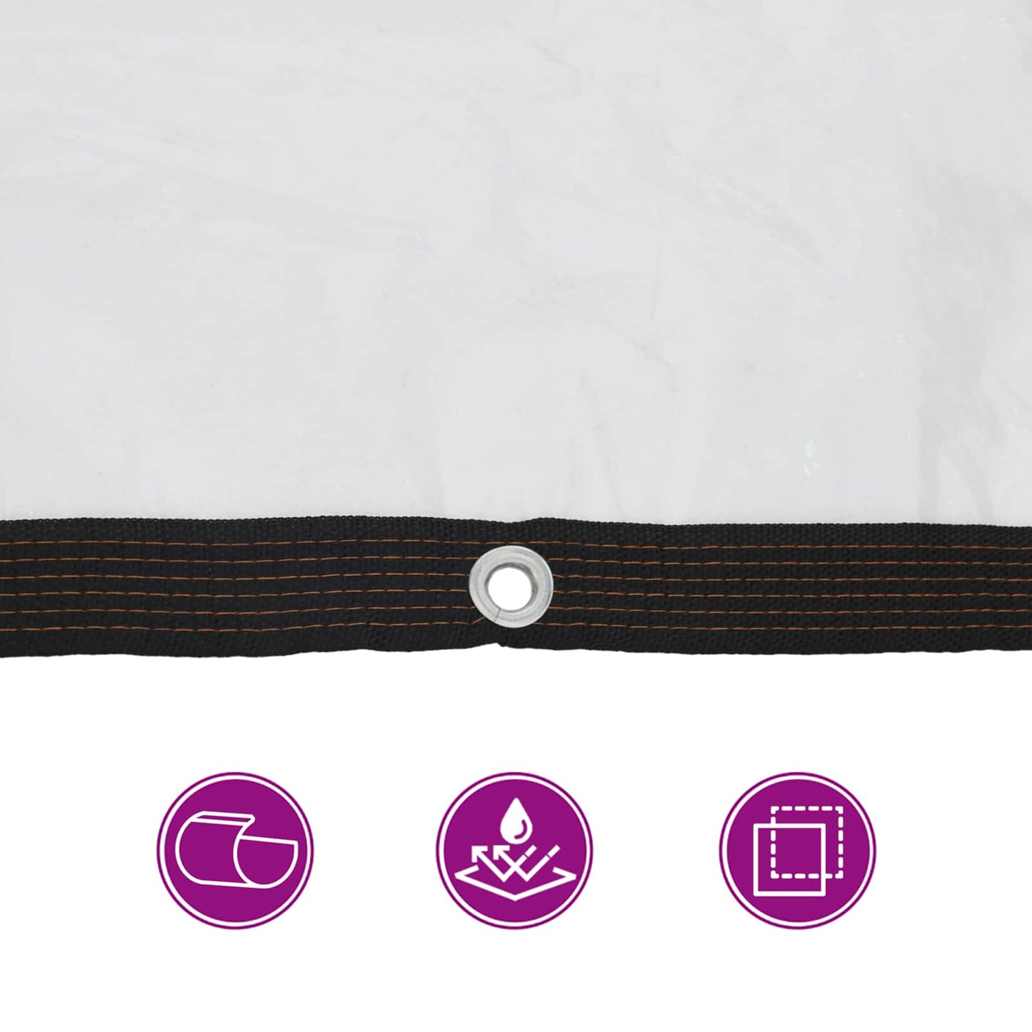 Tarpaulin with Eyelets Transparent 3 x 12 m Polyethylene