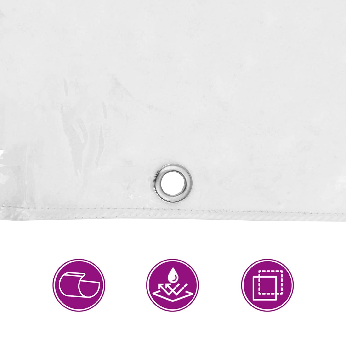 Tarpaulin with Eyelets Transparent 2 x 12 m Polyethylene