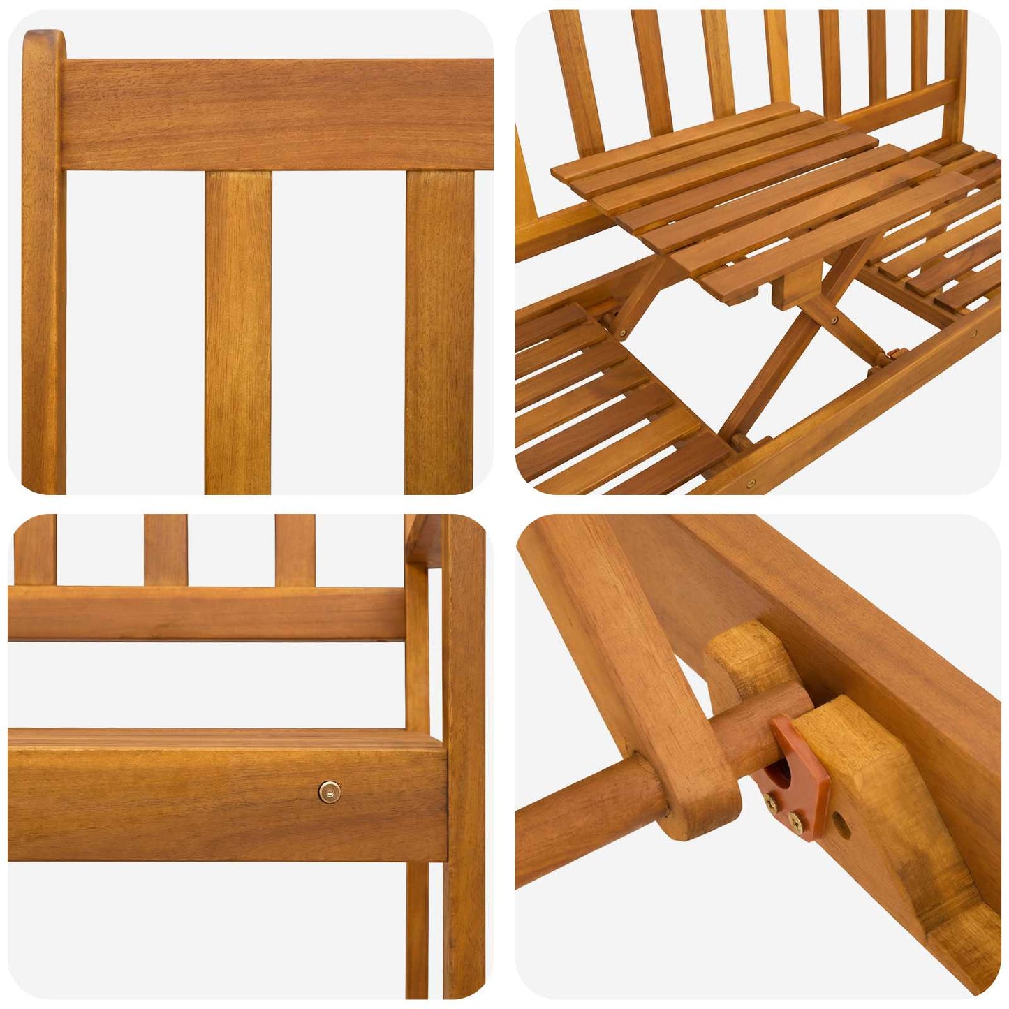 Garden bench 158 x 55 x 89 cm Solid Acacia Wood Natural