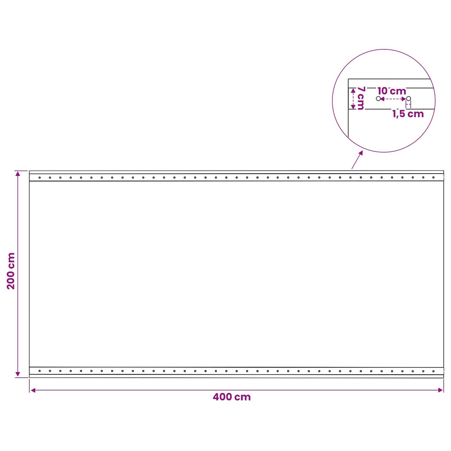 Tarpaulin with Eyelets 2 pcs Green 2 x 4 m 260 gsm PE