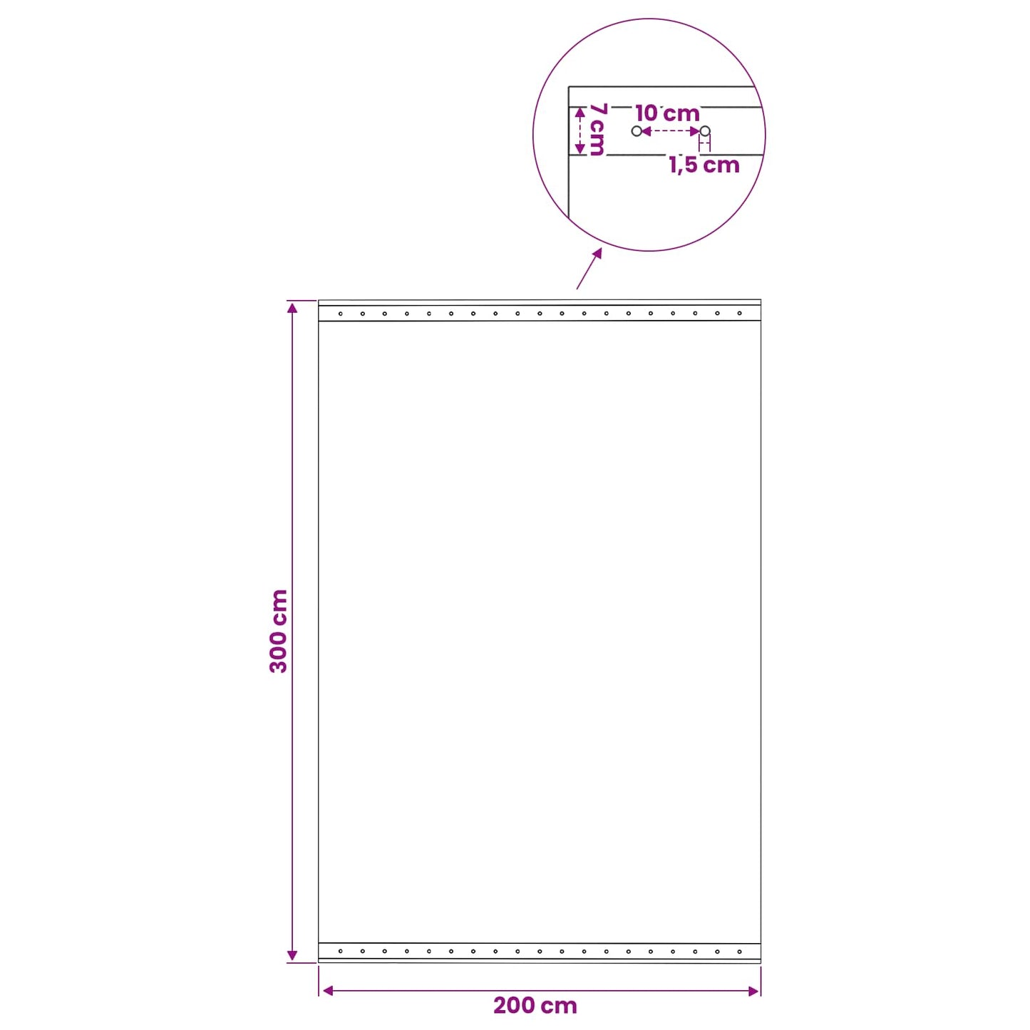 Tarpaulin with Eyelets 2 pcs Green 3 x 2 m 260 gsm PE