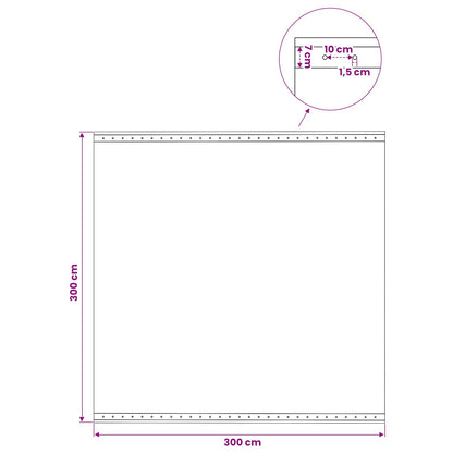 Tarpaulin with Eyelets 2 pcs Green 3 x 3 m 260 gsm PE