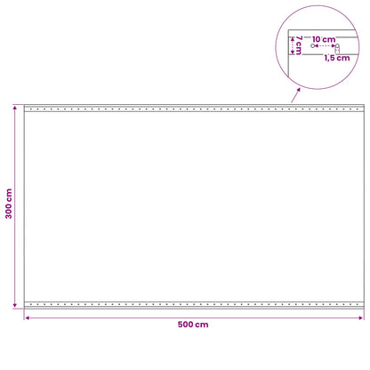 Tarpaulin with Eyelets 2 pcs Green 3 x 5 m 260 gsm PE