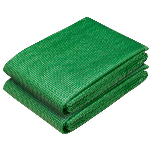 Tarpaulin with Eyelets 2 pcs Green 4 x 5 m 260 gsm PE