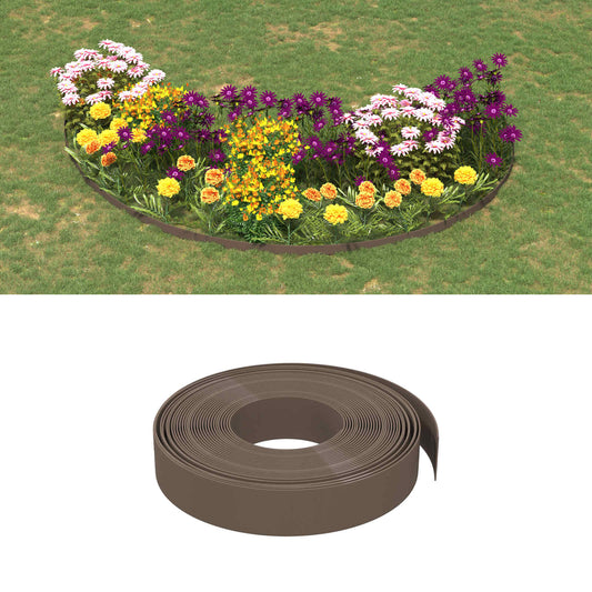 Garden Edging 25 m 10 cm PE Brown