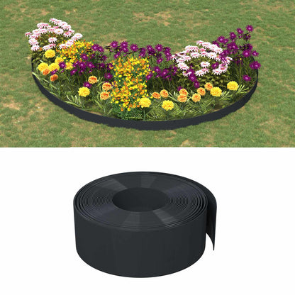 Garden Edging 25 m 20 cm PE Black