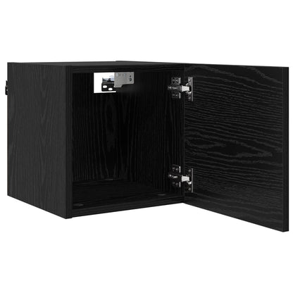 Wall Mounted TV Cabinet 4 pcs Black Oak 30.5 x 30 x 30 cm