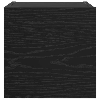 Wall Mounted TV Cabinet 4 pcs Black Oak 30.5 x 30 x 30 cm