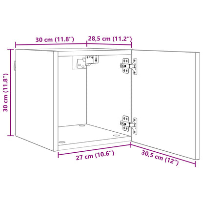 Wall Mounted TV Cabinet 4 pcs Black Oak 30.5 x 30 x 30 cm