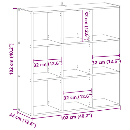 Bookcase Black Oak 102 x 32 x 102 cm