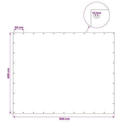 Tarpaulin with Eyelets Green 4 x 5 m 140 gsm PE
