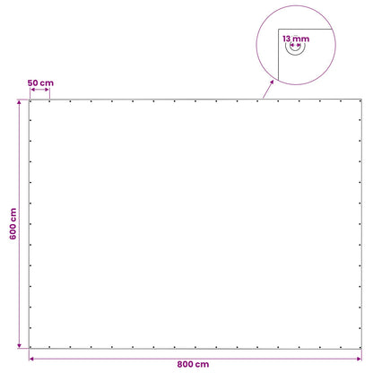 Tarpaulin with Eyelets Green 6 x 8 m 140 gsm PE