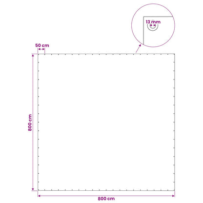 Tarpaulin with Eyelets Green 8 x 8 m 140 gsm PE