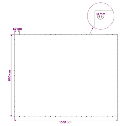 Tarpaulin with Eyelets Green 8 x 10 m 140 gsm PE
