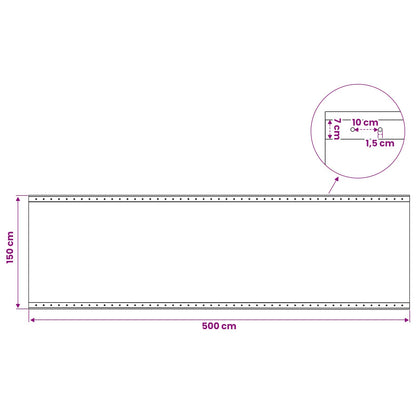 Tarpaulin with Eyelets Green 1.5 x 5 m 260 gsm PE